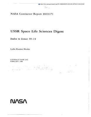 USSR Space Life Sciences Digest. Index to Issues 10-14