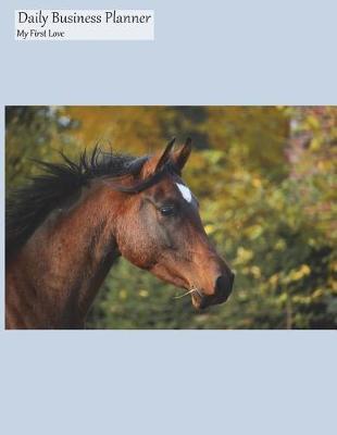 Daily Business Planner My First Love: Daily Spread 3 Months 90+ Days Perpetual Undated Calendar Organizer Appointment Book to Do List, Thoroughbred Cover, 8.5x11