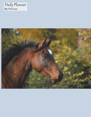 Daily Planner My First Love: Daily Spread 3 Months 90+ Days Perpetual Undated Calendar Organizer Appointment Book to Do List, Thoroughbred Cover, 8.5x11