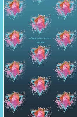 Watercolor Horse Journal: Engineering Journal Notebook Planner 4x4 Quad Ruled Graph Paper, 100 Pages 6 X 9 School Students, Math Teachers, Wallpaper Blue Pink