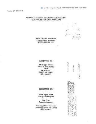 An Investigation of Error Correcting Techniques for Omv and Axaf