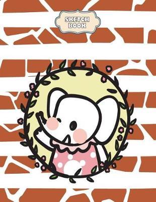 sketchbook: Cute elephant on orange cover (8.5 x 11) inches 110 pages, Blank Unlined Paper for Sketching, Drawing, Whiting, Journaling & Doodling