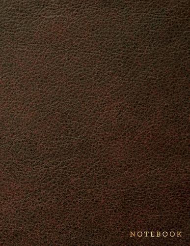 Notebook: Classic Brown Leather Style - Gold Lettering - Softcover - 150 College-ruled Pages - 8.5 x 11 size