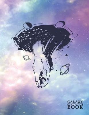 Galaxy Composition Book: Deep Space Universe Starry Night Moon Phase Blank Page Journal Notebook Diary Log Book for Note Taking, Journaling, Sketching, Work and School - Large (8.5 X 11) Soft Matte Cover