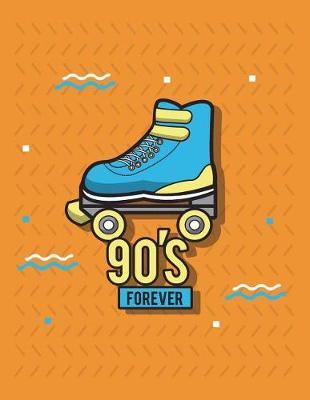 90's: Rollerblade in 90's on yellow cover and Lined pages, Extra large (8.5 x 11) inches, 110 pages, White paper