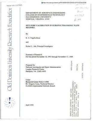 Hot-Wire Calibration in Subsonic/Transonic Flow Regimes
