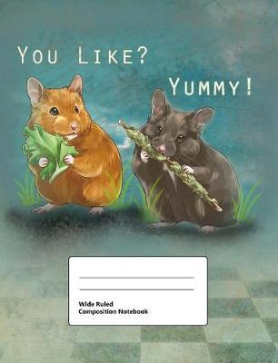 Wide Ruled Composition Notebook: Writing Book Journal, Soft Cover, Blank Lined Paper, 200 Pages, Cute Animals Hamster for Kids Blue