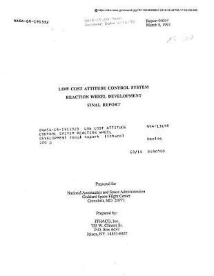 Low Cost Attitude Control System Reaction Wheel Development