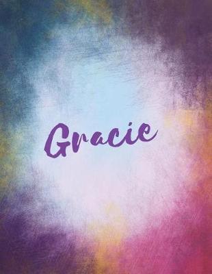 Gracie: Gracie Personalized Journal Blank Book. Large 8.5 X 11 Attractive Watercolor Texture Purple Pink Orange & Blue Tones. Arty Stylish Pretty Journal for Girls.