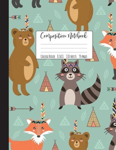 Composition Notebook College Ruled: Forest Friends Notebook, School Notebooks, Raccoon Composition Book, Raccoon Gifts, Cute Composition Notebooks, College Notebooks, 8.5  x 11