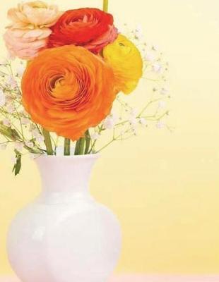 Vase Of Flowers Notebook Large Size 8.5 x 11 Ruled 150 Pages