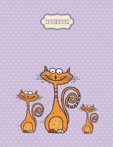 Notebook: Cute cat on purple cover and Dot Graph Line Sketch pages, Extra large (8.5 x 11) inches, 110 pages, White paper, Sketch, Draw and Paint