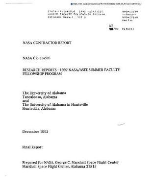 1992 Nasa/Asee Summer Faculty Fellowship Program
