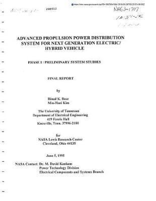 Advanced Propulsion Power Distribution System for Next Generation Electric/Hybrid Vehicle. Phase 1; Preliminary System Studies