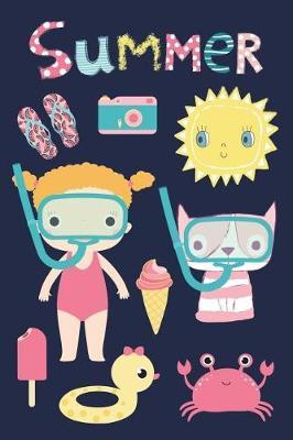 Summer: Small Dual Notebook Blank and Lined Alternating Pages Plain Paper on One Side and College Ruled Lined Paper on the Reverse Side, 6 X 9 50 Sheets/100 Pages Cute Vacation and Holiday Diary