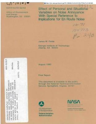 Effect of Personal and Situational Variables on Noise Annoyance: With Special Reference to Implications for En Route Noise