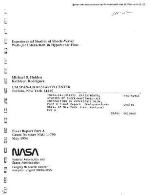 Experimental Studies of Shock-Wave/Wall-Jet Interaction in Hypersonic Flow, Part a