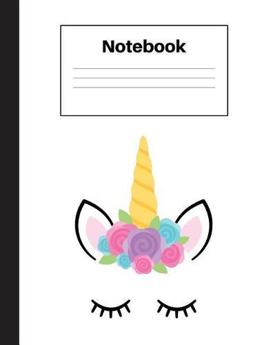 Notebook: Unicorn Face, Graph Paper 5 x 5, Notebook Home Office School Student Teacher Homeschool, 7.4 x 9.7 in, 200 pages for kids, school, home, students, teachers