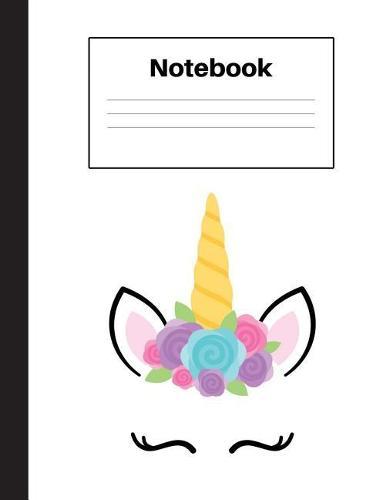 Notebook: Unicorn Blue Rose, College-rule, Notebook Home Office School Student Teacher Homeschool, 7.4 x 9.7 in, 200 pages for kids, school, home, students, teachers