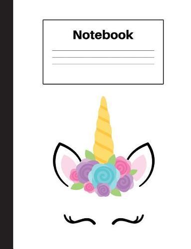 Notebook: Unicorn Blue Rose, Dot Grid, Notebook Home Office School Student Teacher Homeschool, 7.4 x 9.7 in, 200 pages for kids, school, home, students, teachers