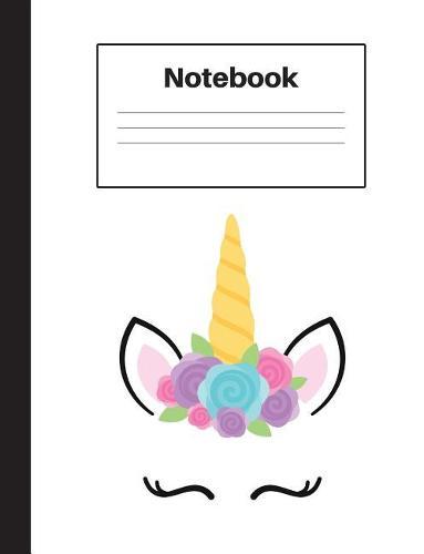 Notebook: Unicorn Blue Rose, Graph Paper 5x5, Notebook Home Office School Student Teacher Homeschool, 7.4 x 9.7 in, 200 pages for kids, school, home, students, teachers