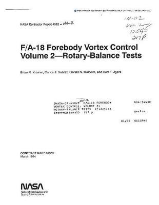 F/A-18 Forebody Vortex Control. Volume 2: Rotary-Balance Tests
