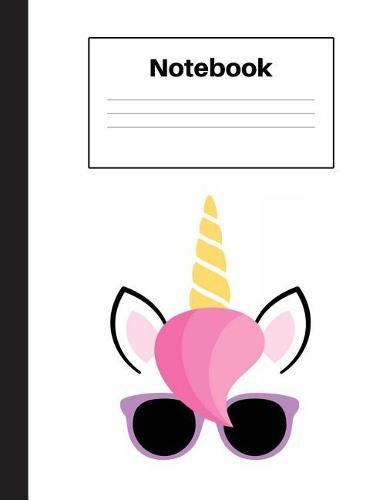 Notebook: Unicorn Purple Glasses, Wide Rule, Notebook Home Office School Student Teacher Homeschool, 7.4 x 9.7 in, 200 pages for kids, school, home, students, teachers