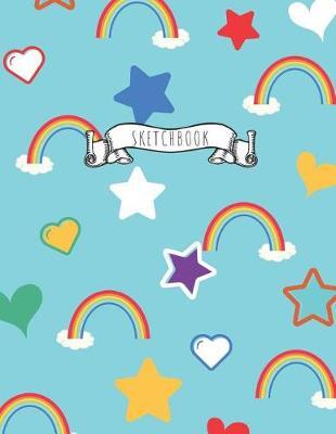 Sketchbook: Large Notebook/Journal with Blank Pages for Drawing Doodling and Sketching Rainbow Colorful Aqua for Kids