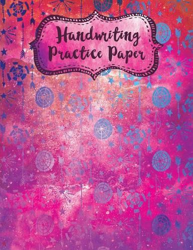 Handwriting Practice Paper: Watercolor Pink Arrows Cursive Lettering