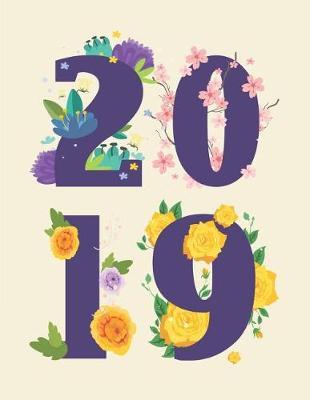 Purple Flower Power 2019 Planner: 12 Month Large Horizontal Yearly, Monthly and Weekly Calendar Planner for 2019 with Lots of Space for Notes (Us Holidays)