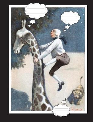 Man Running from Lion up Giraffe Composition Book