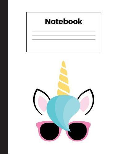 Notebook: Unicorn Pink Glasses, Graph Paper 4x4, Notebook Home Office School Student Teacher Homeschool, 7.4 x 9.7 in, 200 pages for kids, school, home, students, teachers
