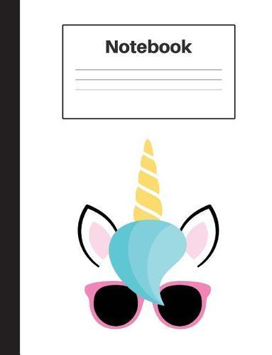 Notebook: Unicorn Pink Glasses, Dot Grid, Notebook Home Office School Student Teacher Homeschool, 7.4 x 9.7 in, 200 pages for kids, school, home, students, teachers