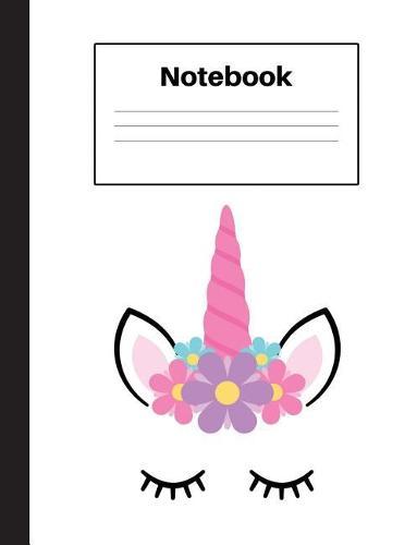 Notebook: Unicorn Purple Flower, Handwriting, Notebook Home Office School Student Teacher Homeschool, 7.4 x 9.7 in, 200 pages for kids, school, home, students, teachers
