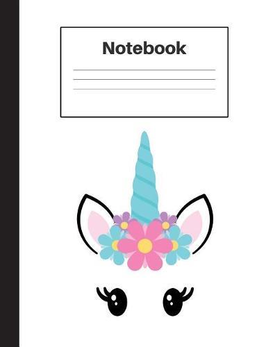 Notebook: Unicorn Pink Flower, Graph Paper 5x5, Notebook Home Office School Student Teacher Homeschool, 7.4 x 9.7 in, 200 pages for kids, school, home, students, teachers