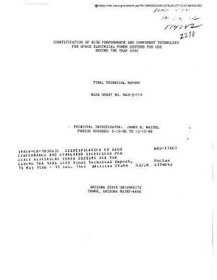 Identification of High Performance and Component Technology for Space Electrical Power Systems for Use Beyond the Year 2000