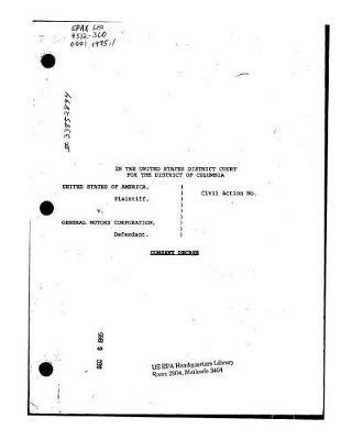 Consent Decree: United States of America