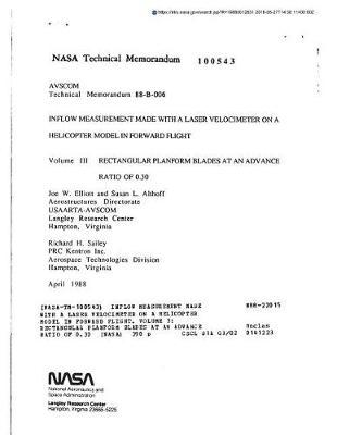 Inflow Measurement Made with a Laser Velocimeter on a Helicopter Model in Forward Flight. Volume 3: Rectangular Planform Blades at an Advance Ratio of 0.30