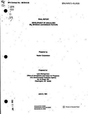 Development of Annualized So2 Emission Conversion Factors Final Report