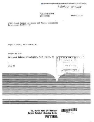 Jtec Panel Report on Space and Transatmospheric Propulsion Technology