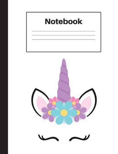 Notebook: Unicorn Blue Flower, Dot Grid, Notebook Home Office School Student Teacher Homeschool, 7.4 x 9.7 in, 200 pages for kids, school, home, students, teachers
