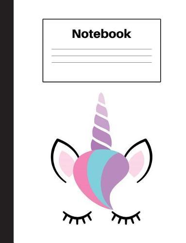 Notebook: Unicorn Purple Horn, College-Rule, Notebook Home Office School Student Teacher Homeschool, 7.4 x 9.7 in, 200 pages for kids, school, home, students, teachers