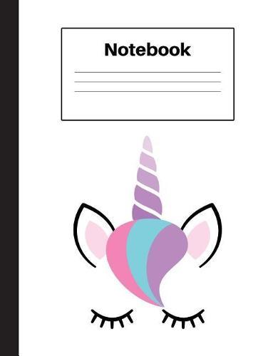 Notebook: Unicorn Purple Horn, Wide-Rule, Notebook Home Office School Student Teacher Homeschool, 7.4 x 9.7 in, 200 pages for kids, school, home, students, teachers