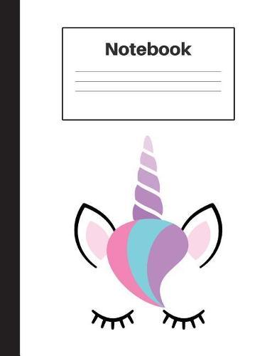 Notebook: Unicorn Purple Horn, Graph Paper 4x4, Notebook Home Office School Student Teacher Homeschool, 7.4 x 9.7 in, 200 pages for kids, school, home, students, teachers