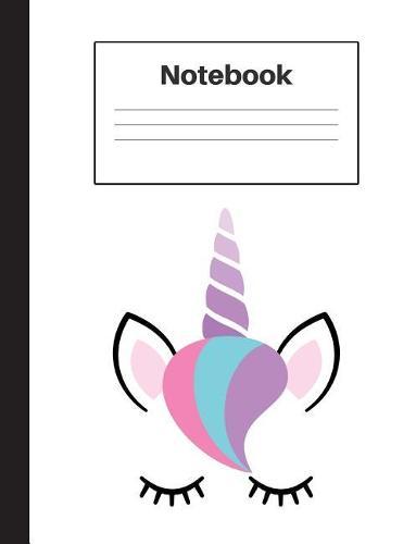 Notebook: Unicorn Purple Horn, Graph Paper 5x5, Notebook Home Office School Student Teacher Homeschool, 7.4 x 9.7 in, 200 pages for kids, school, home, students, teachers