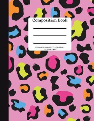 Composition Book 100 Sheet/200 Pages 8.5 X 11 In.-Wide Ruled- Blue Animal Patter: Safari Notebook for School Kids - Student Journal - Writing Composition Book - Soft Cover