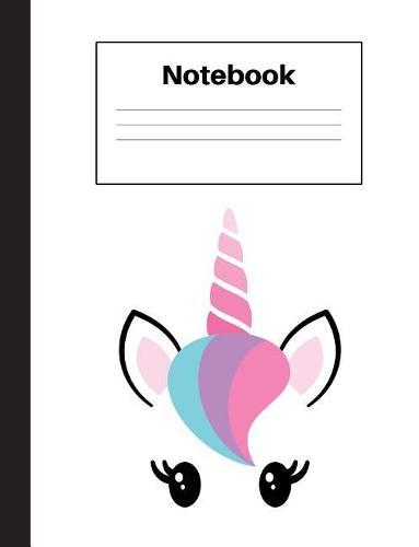 Notebook: Unicorn Pink Horn, Graph Paper 4x4, Notebook Home Office School Student Teacher Homeschool, 7.4 x 9.7 in, 200 pages for kids, school, home, students, teachers