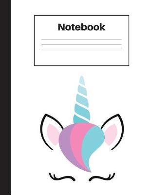 Notebook: Unicorn Blue Horn, Graph Paper 5x5, Notebook Home Office School Student Teacher Homeschool, 7.4 x 9.7 in, 200 pages for kids, school, home, students, teachers