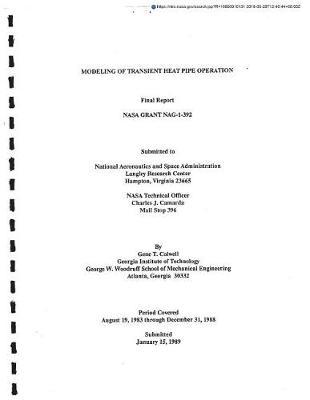 Modeling of Transient Heat Pipe Operation