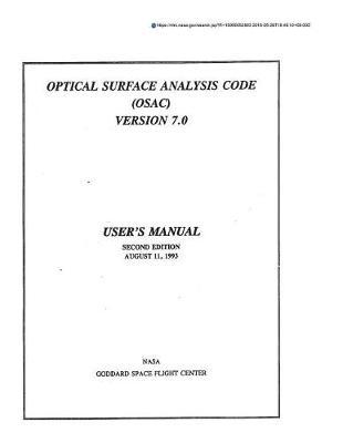 Optical Surface Analysis Code (Osac). 7.0